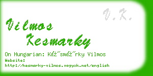 vilmos kesmarky business card